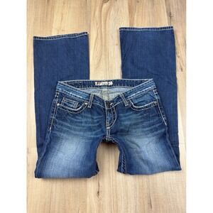 Y2K Buckle BKE Stella Low Rise Boot Cut Blue Embellished Jeans Size 28